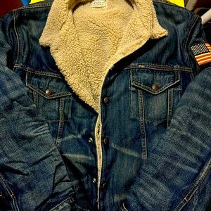 Denim polo jacket
